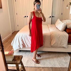 Jcrew cotton dress perfect summer vacation dress in candy apple red